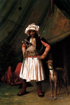 BashiBazouk y su perro árabe Jean Leon Gerome Pinturas al óleo